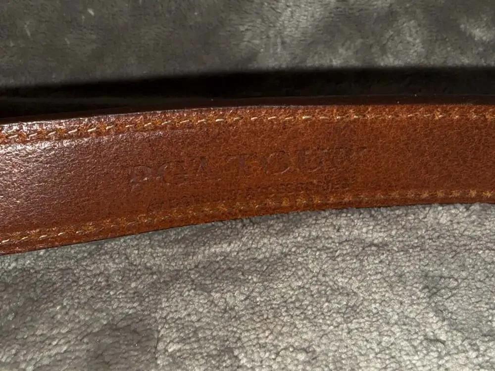 PGA Tour by Danbury Accessories Brown Harness Leather Western Belt